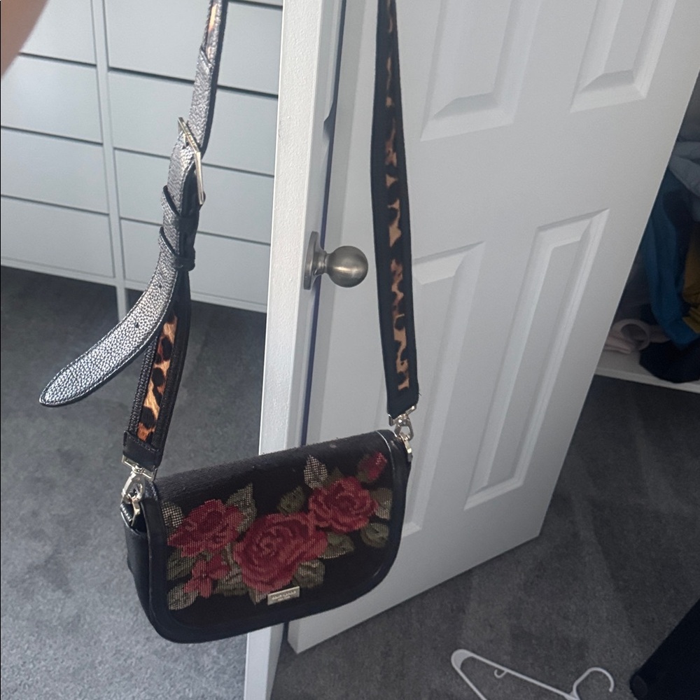 Kate Spade Black Floral Crossbody Bag